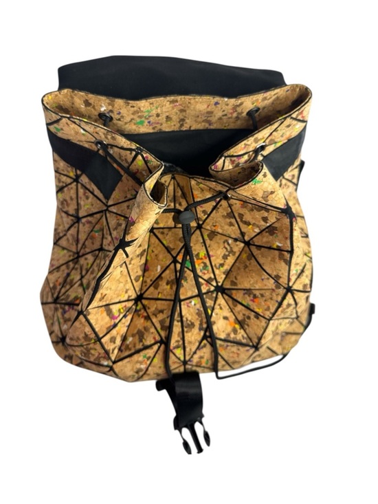 Patrizia Luca Milano Cork Geometric Backpack Splatter Paint Triangle